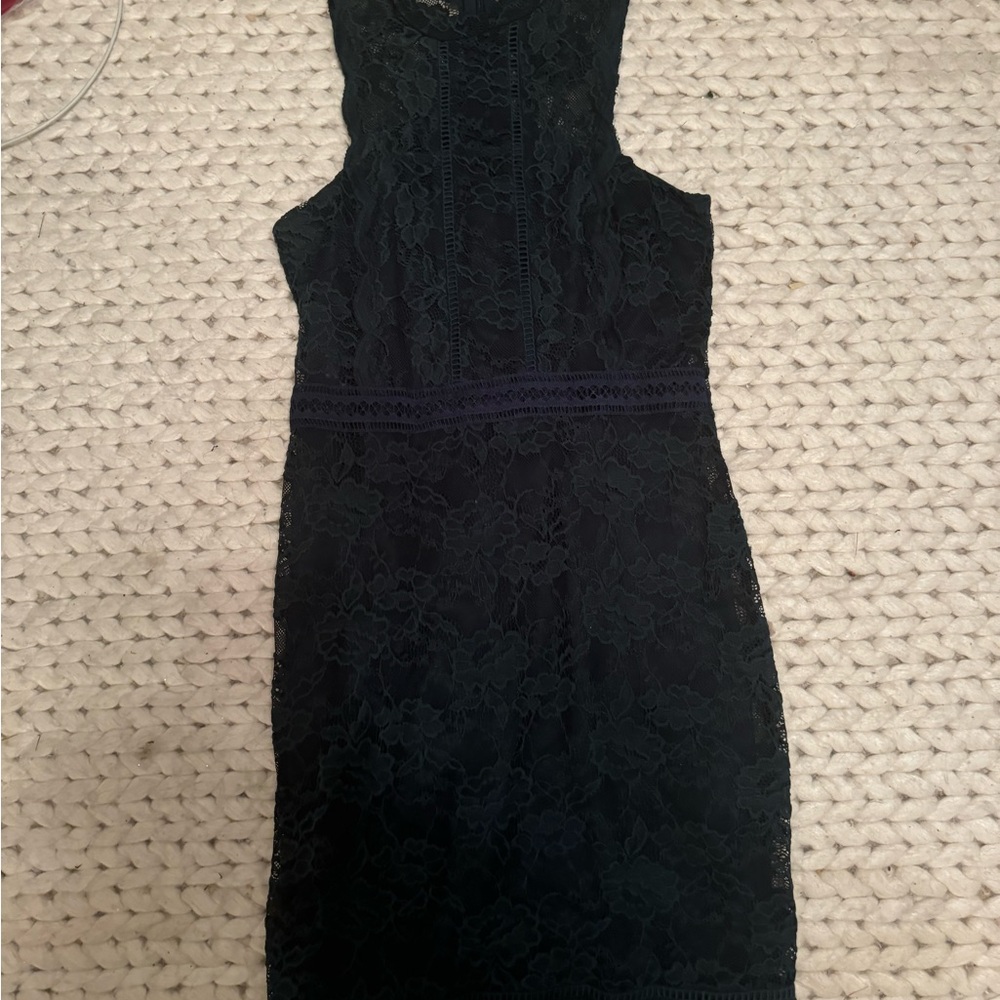 Dark Green Topshop Lace Dresss